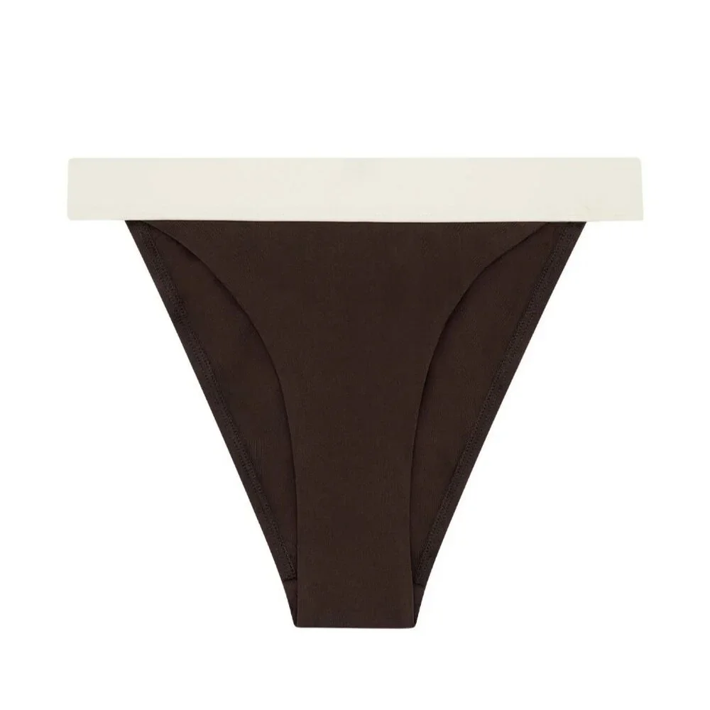 MONDAY Swimwear Santorini Bikini Bottoms in Espresso Ivory
